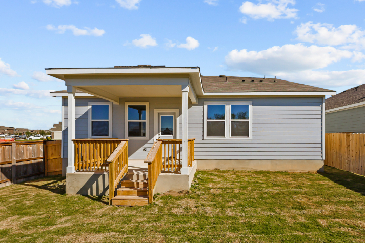 A house with a deck.