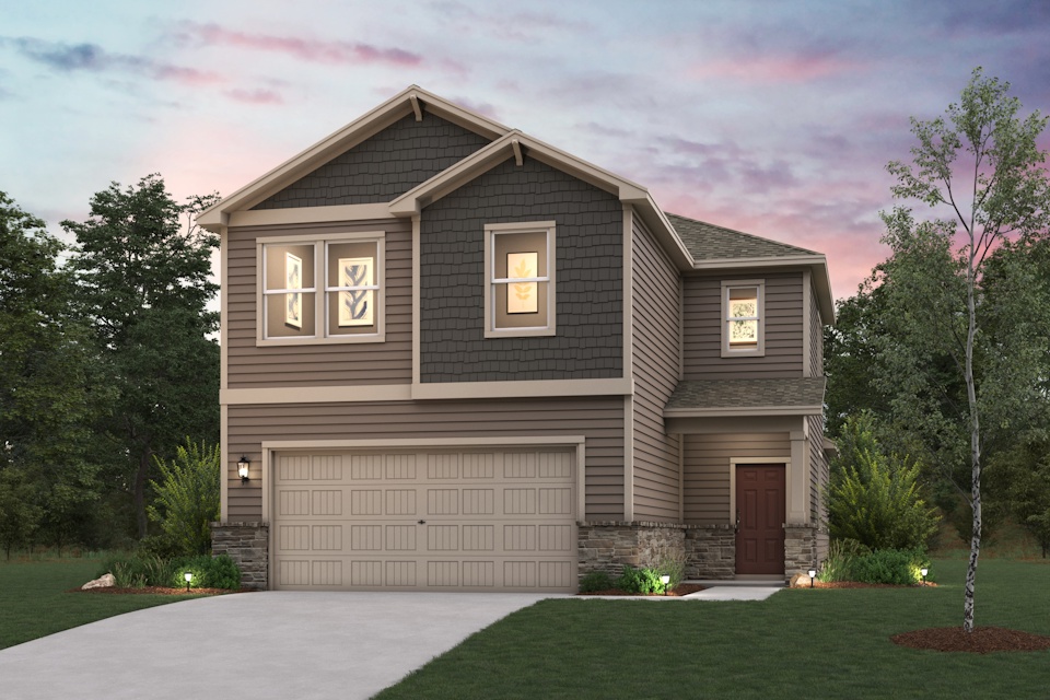 A house with a garage.