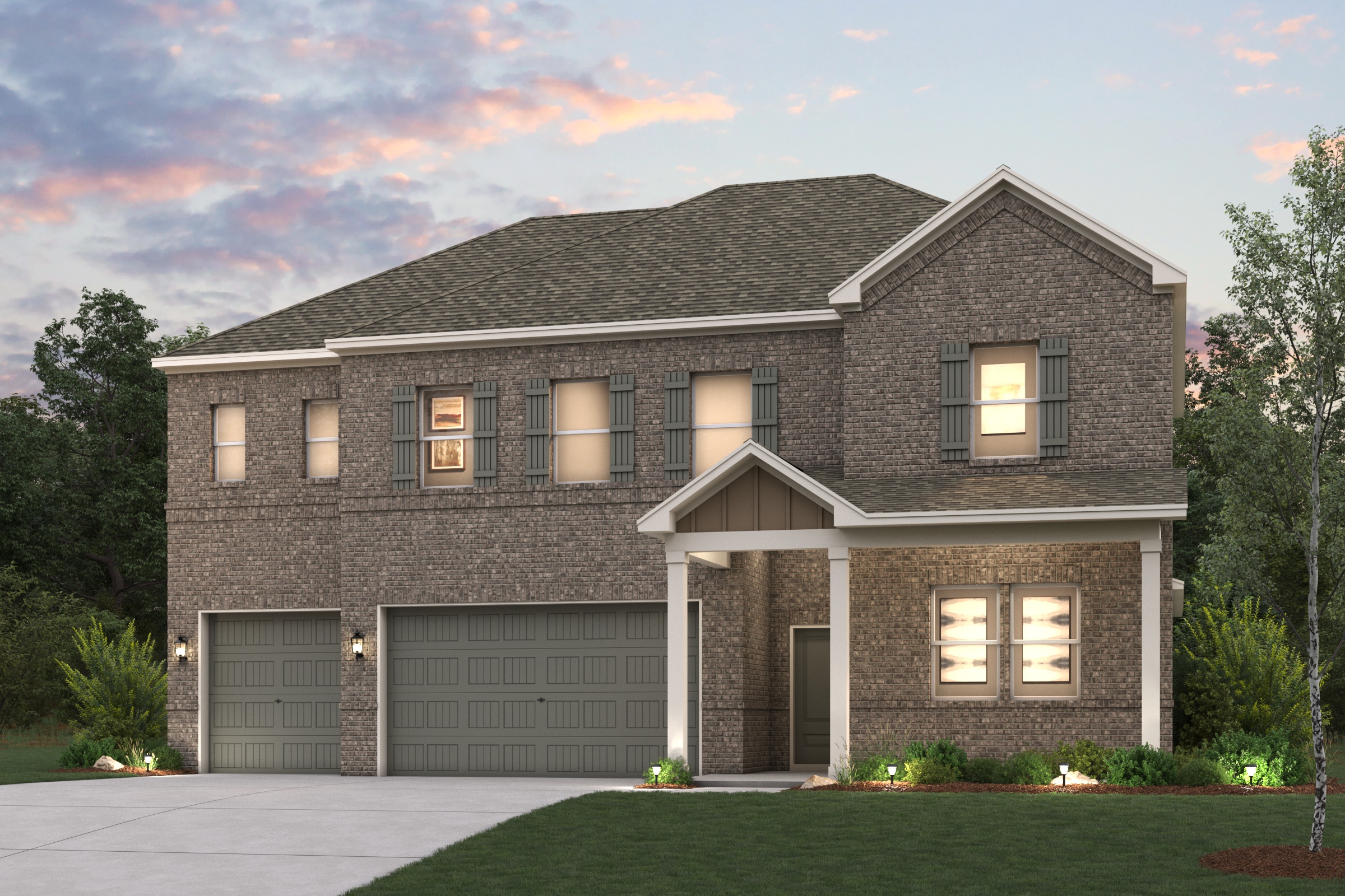 A house with a garage.