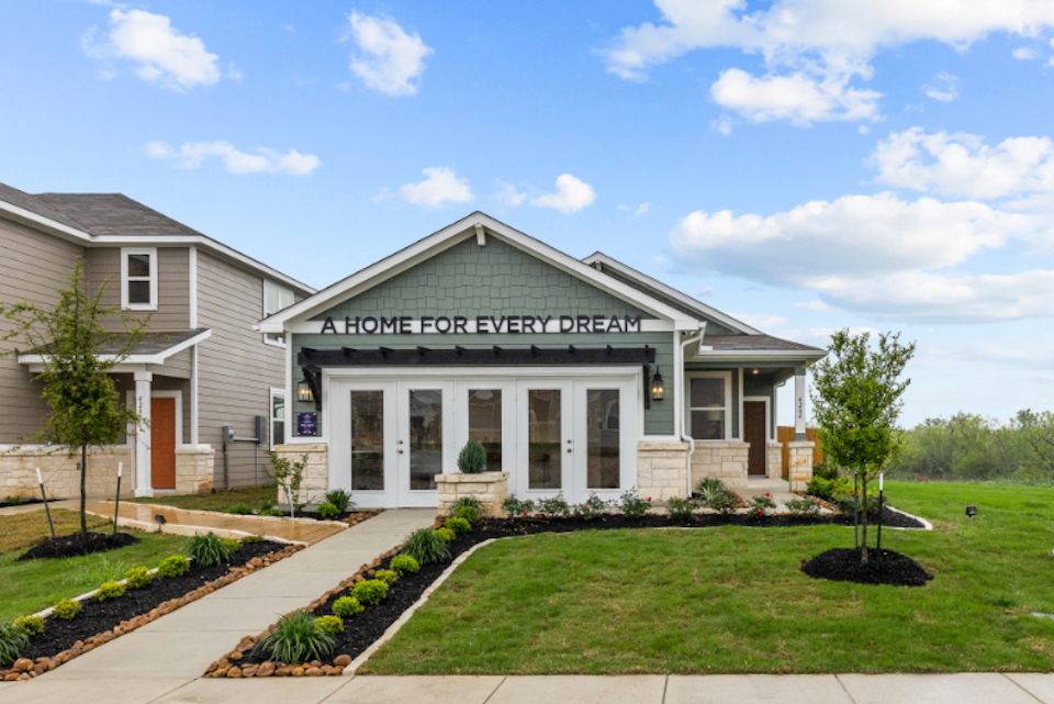 A building with a sign on it.