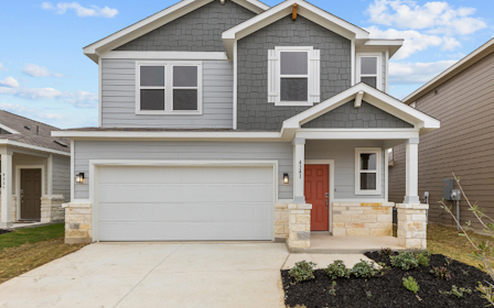 A house with a garage.