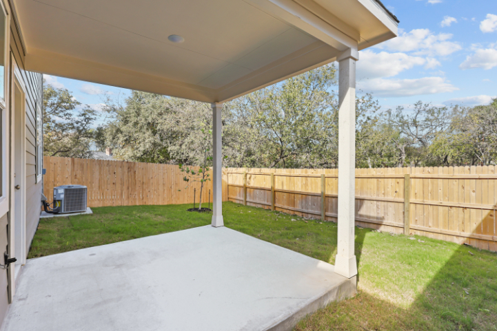 A covered patio with a covered patio.