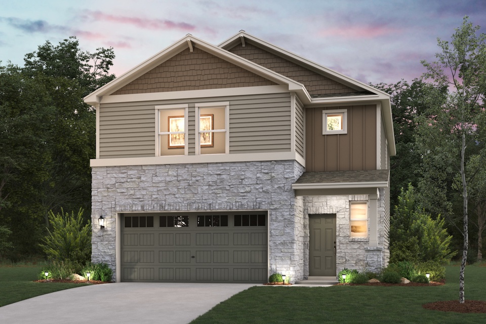 A house with a garage.