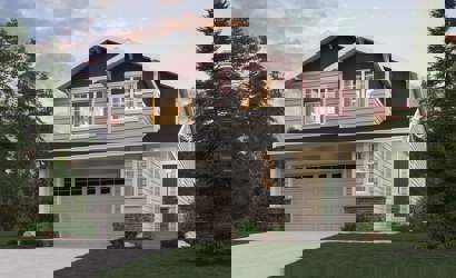 A house with a garage.