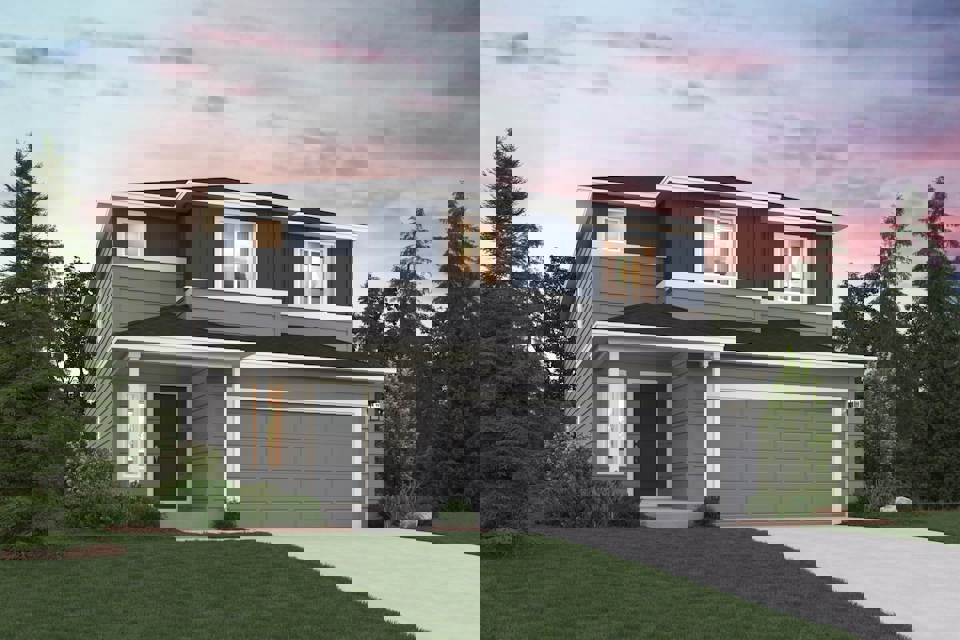 A house with a garage.