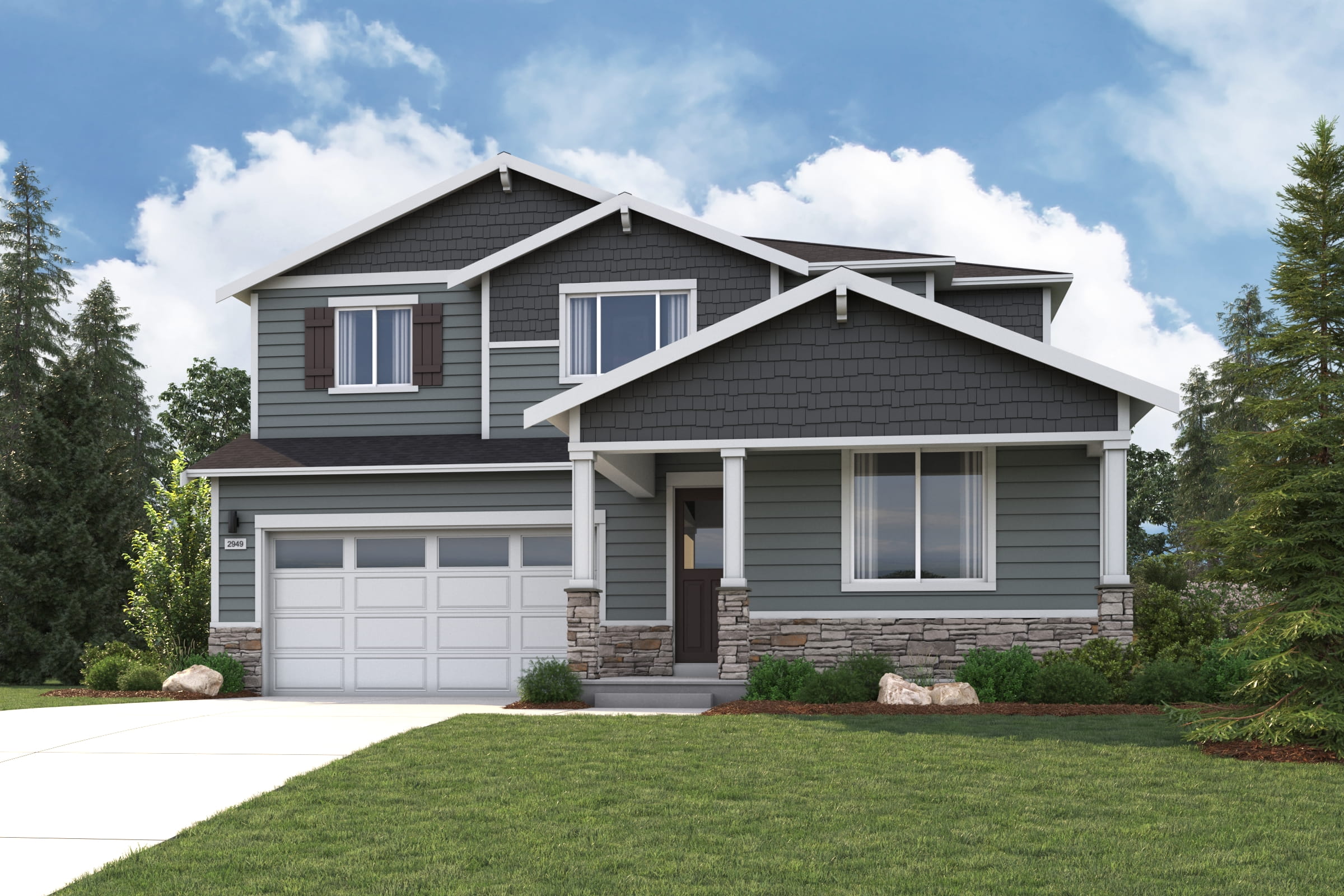 A house with a garage.