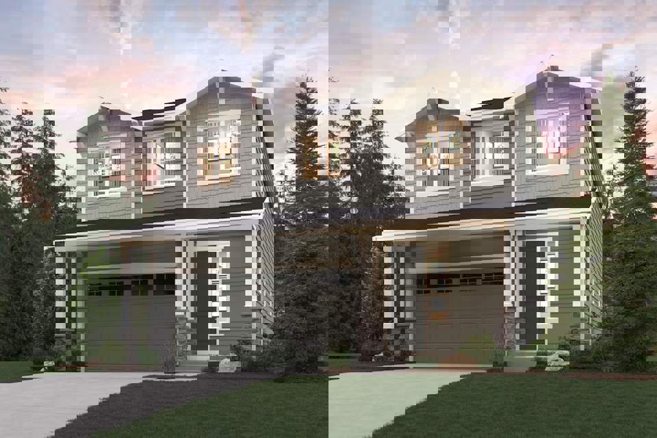 A house with a garage.