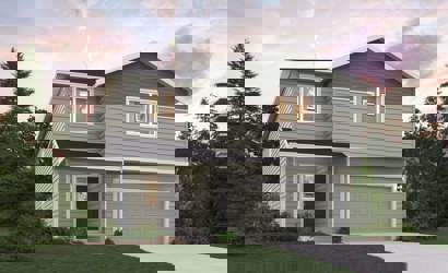 A house with a garage.