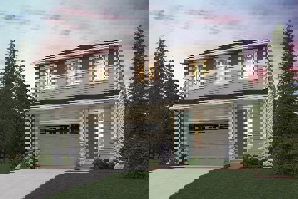 A house with a garage.