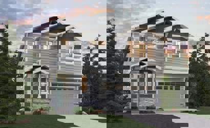 A house with a garage.