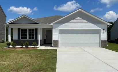 A house with a driveway.