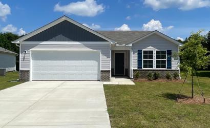 A house with a garage.
