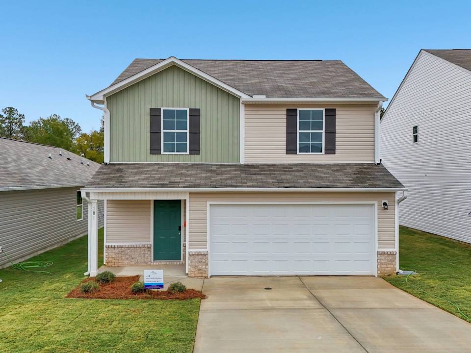 A house with a garage.