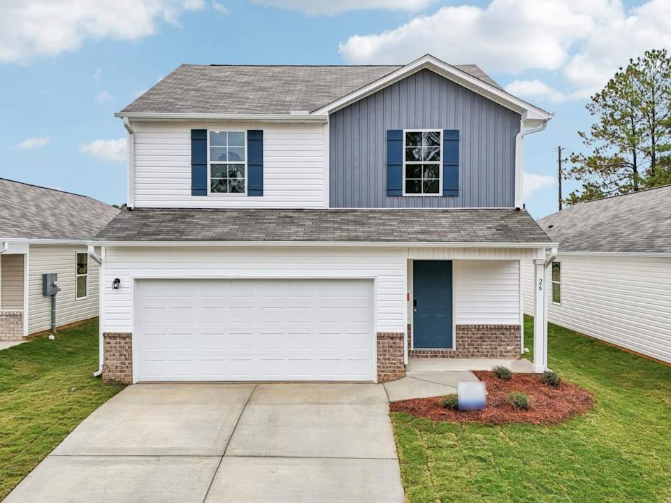 A house with a garage.