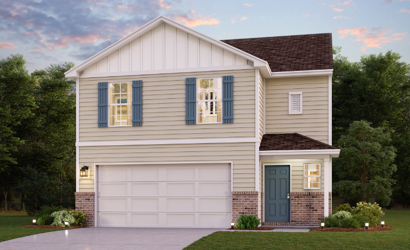 A house with a garage.