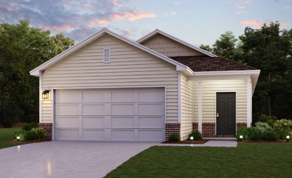 A house with a garage.