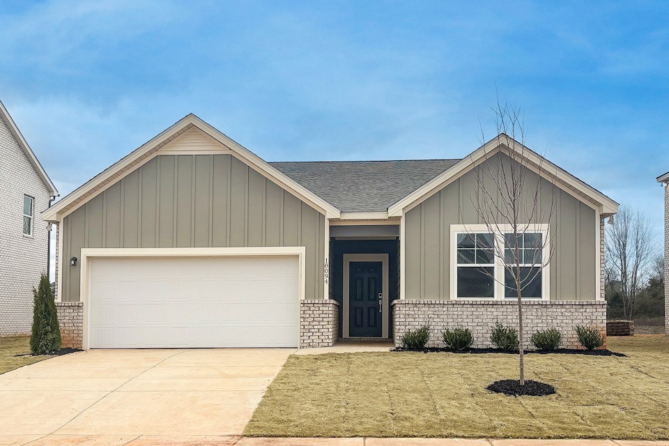 A house with a garage.