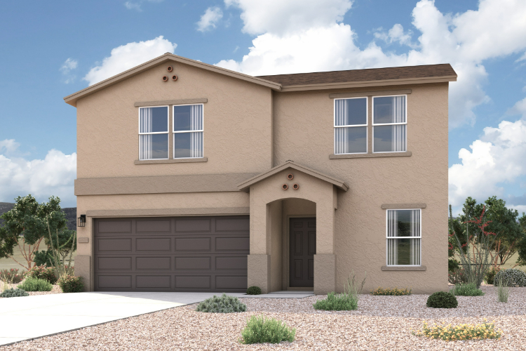 A house with a garage.