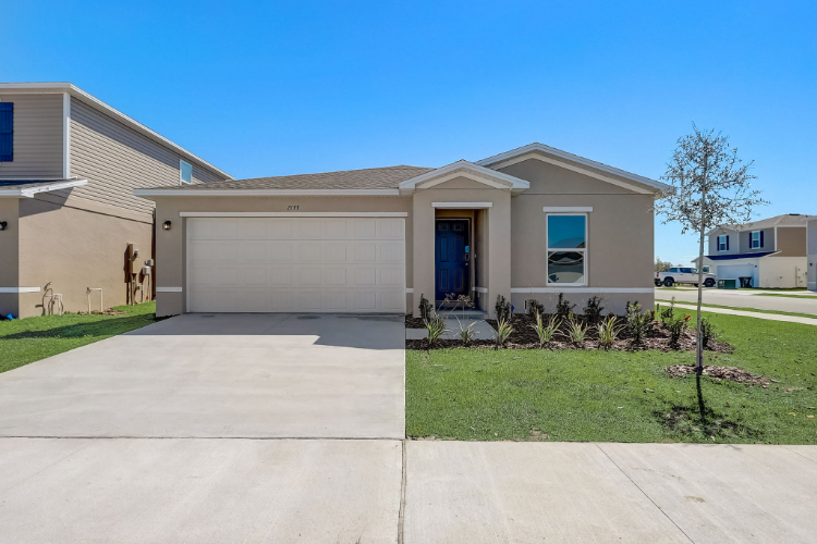 A house with a garage.