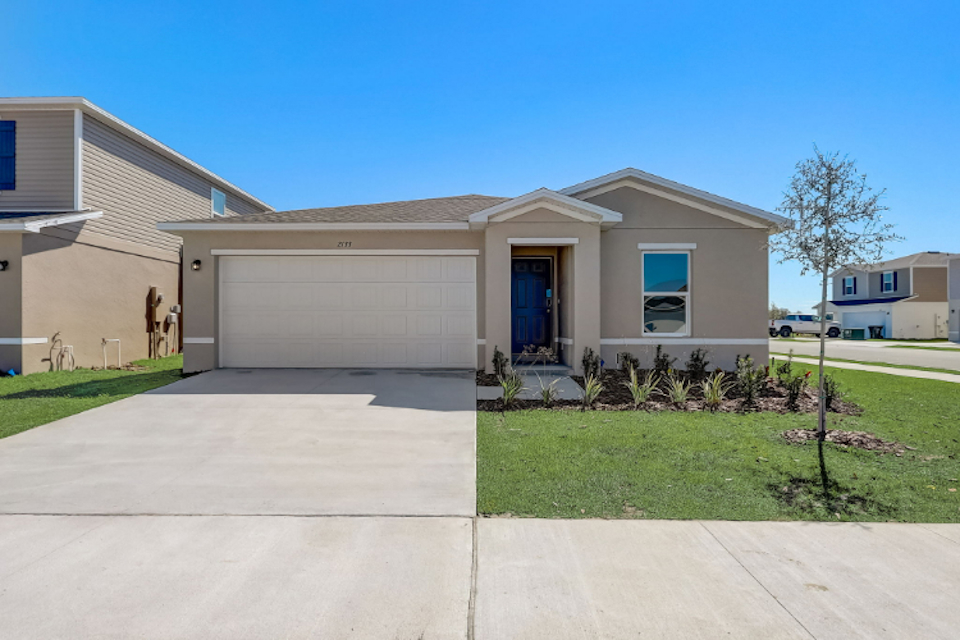 A house with a garage.