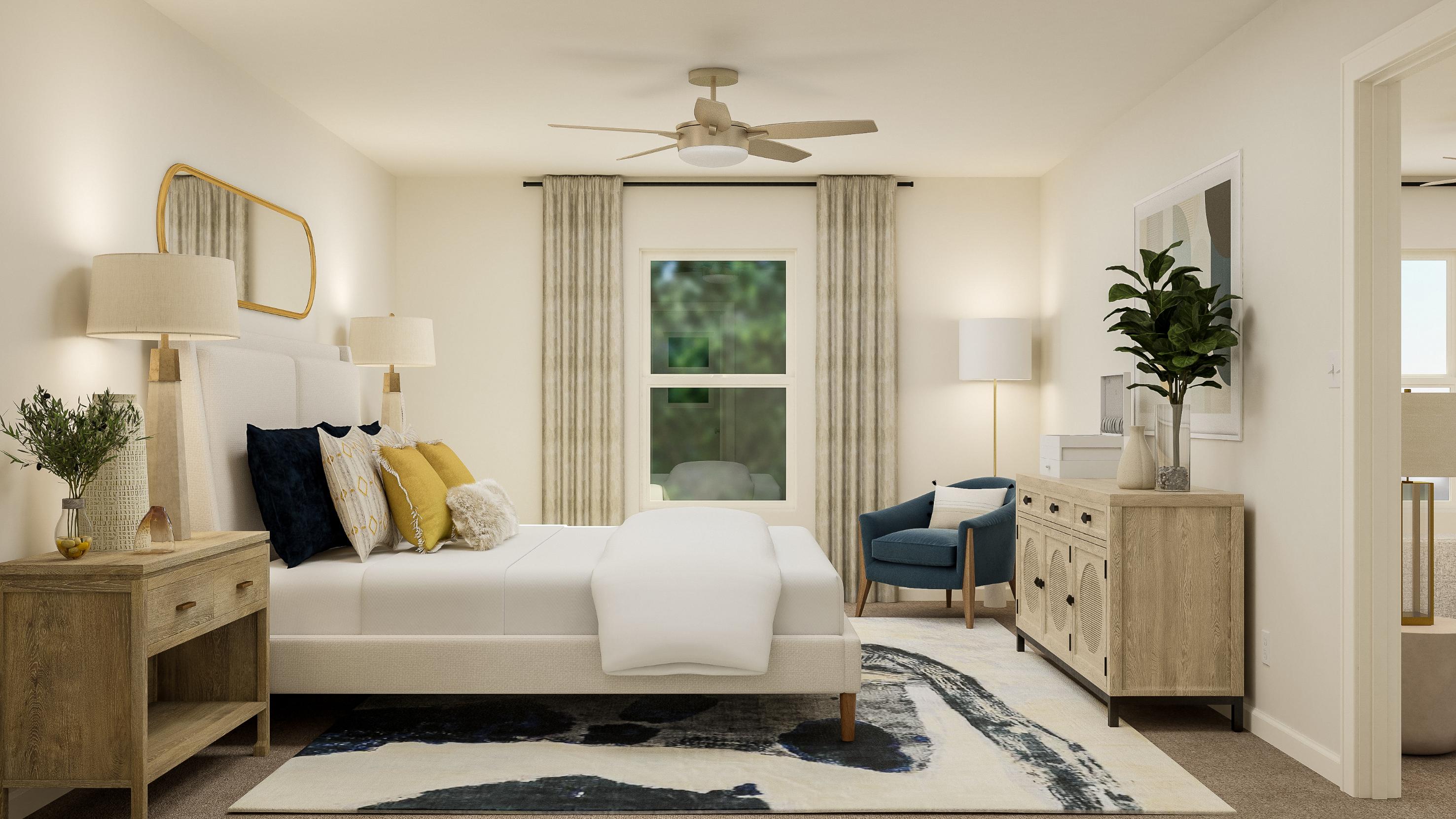 A living room with a couch and a table.