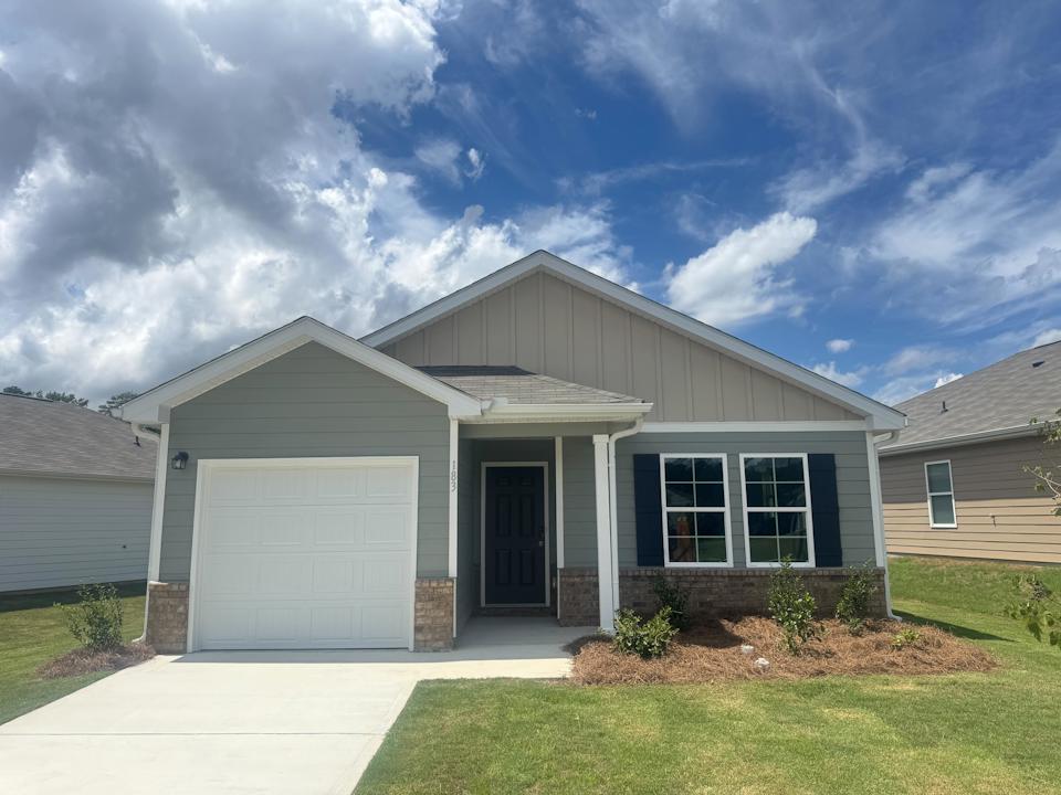 A house with a garage.