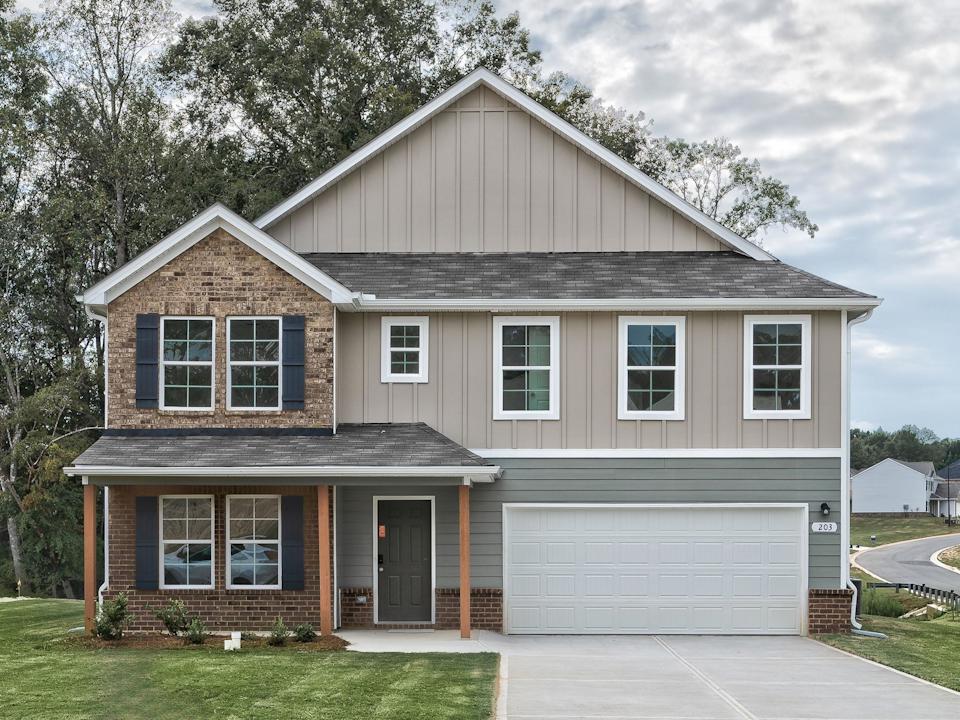 A house with a garage.