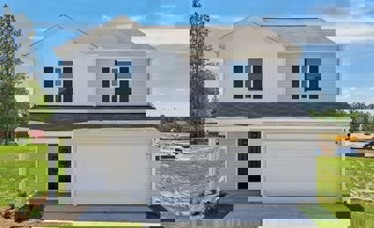 A house with a garage.