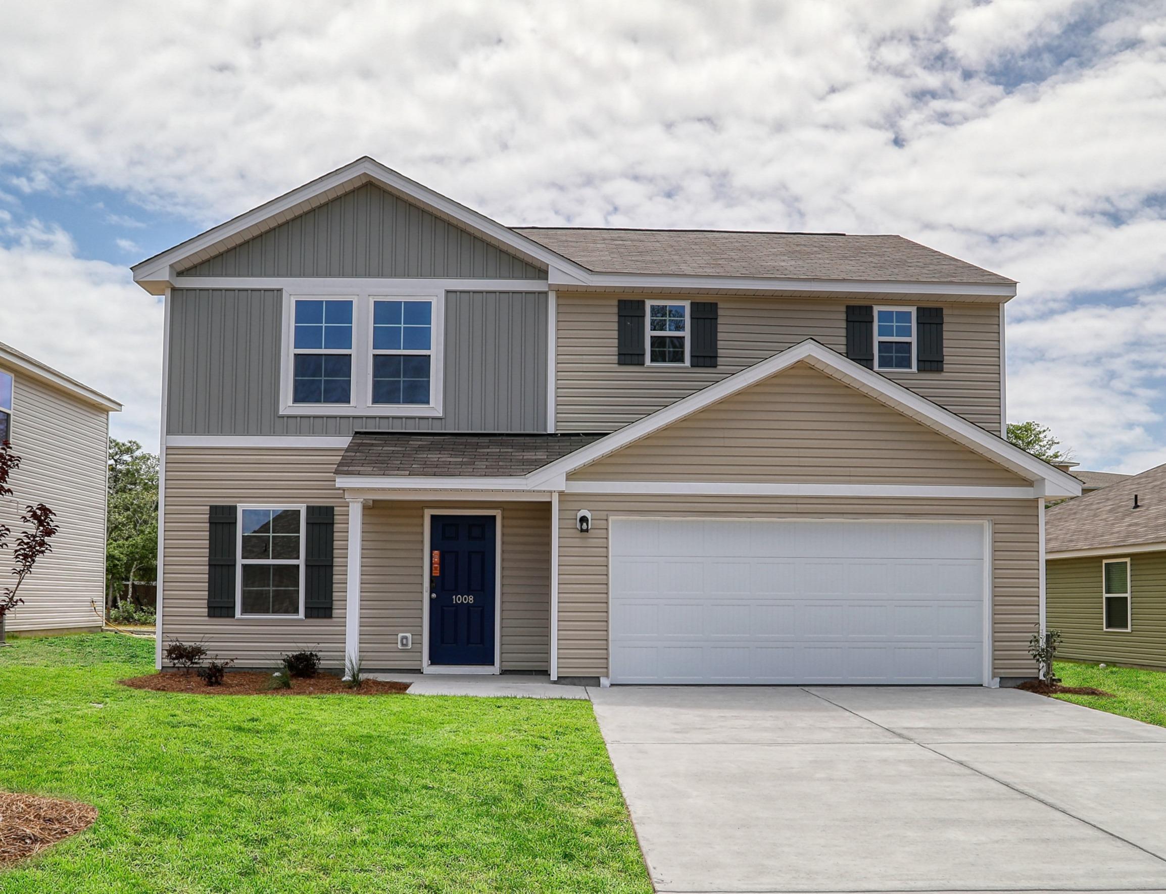 A house with a garage.