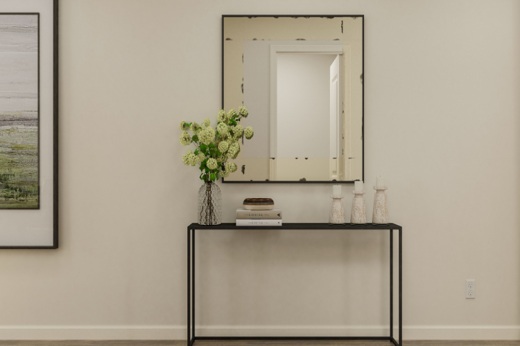 A vase with flowers on a table.