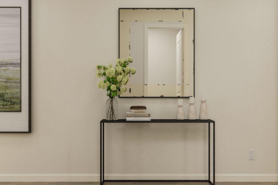 A vase with flowers on a table.