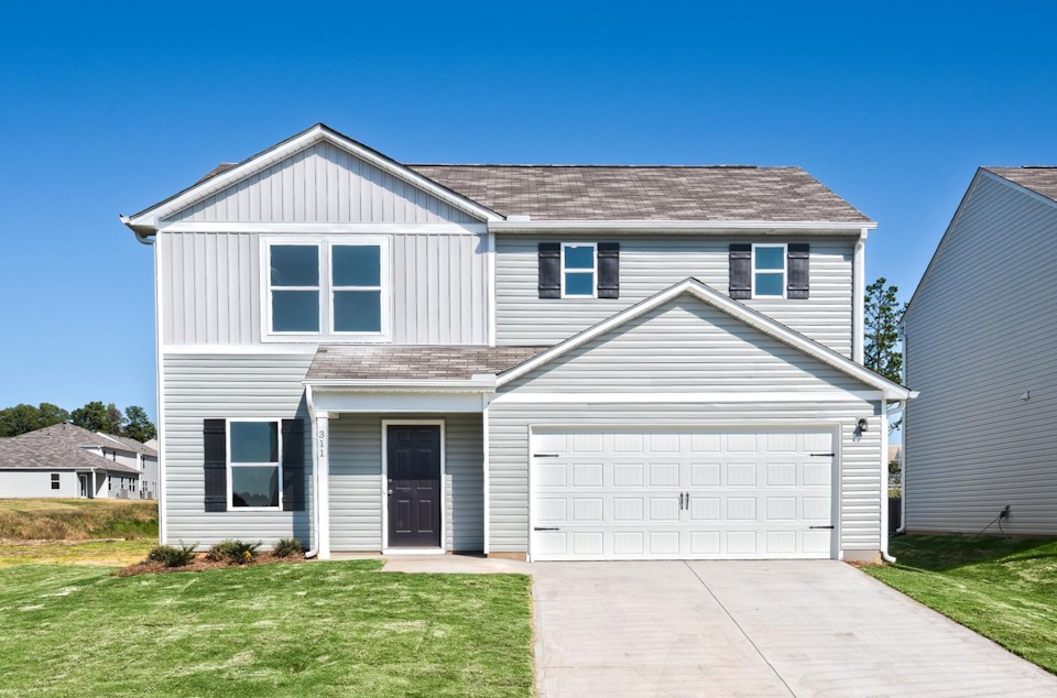 A house with a garage.