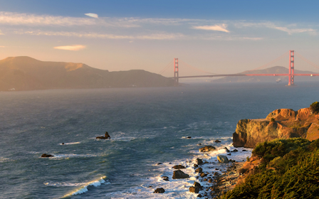 A bridge over a body of water.